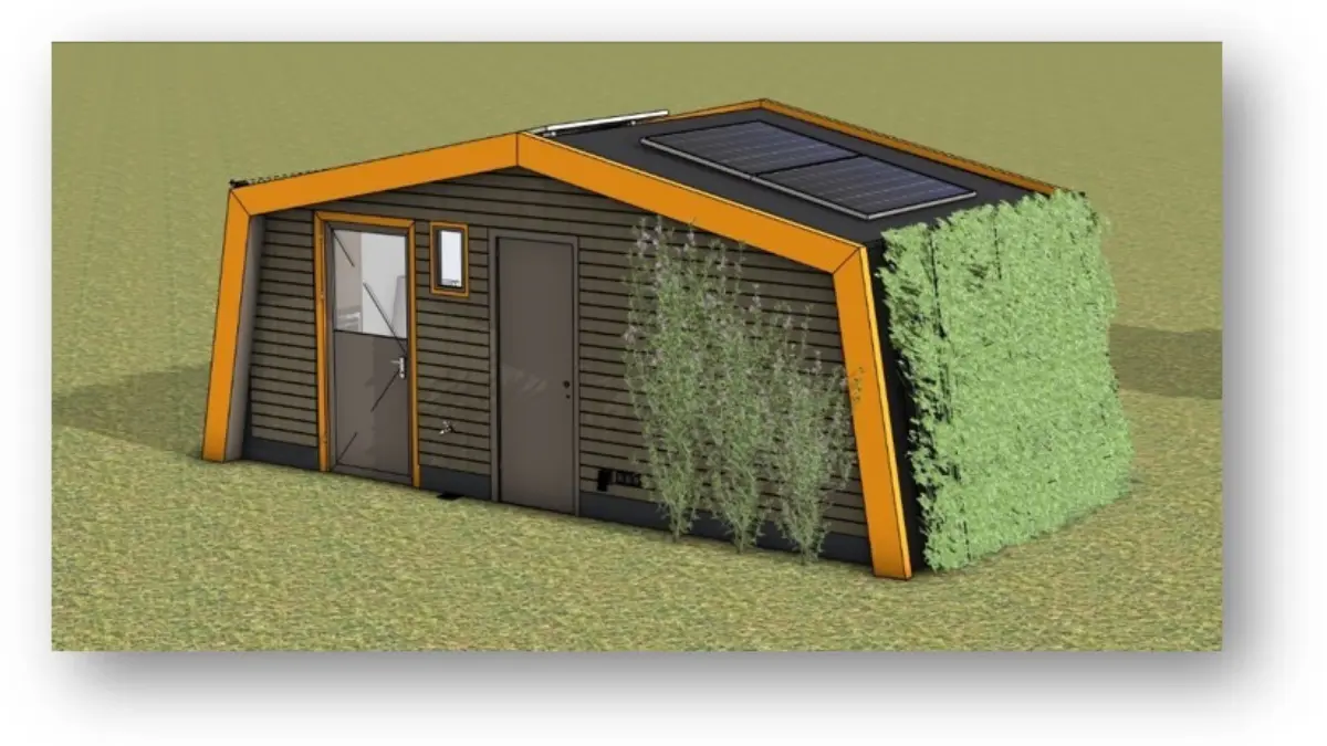 Kinderprivé Sanitair Plus Kampeer Sanitair visualisatie buiten voor